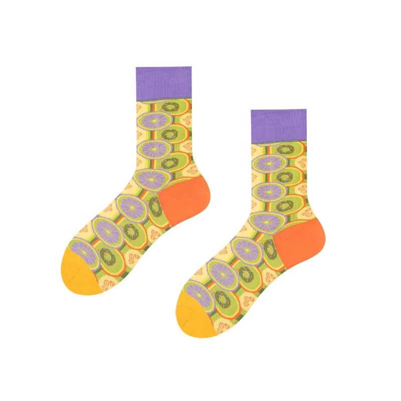 

HEPOLILO-424 Up Grade Long Men Fashion Designer Trend Crew Fancy Dress Cotton Warm Custom Made Colorful Happy Socks For Men