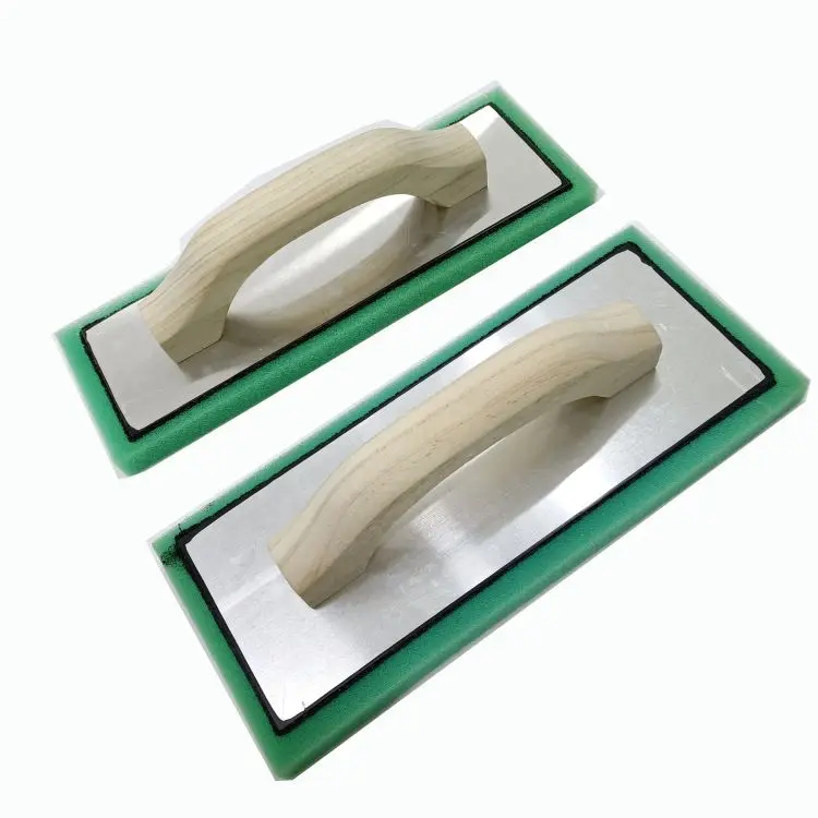 

Good quality 5*12inches Masonry float trowel wooden handle sponge rubber foam plastering plastic trowel, Green