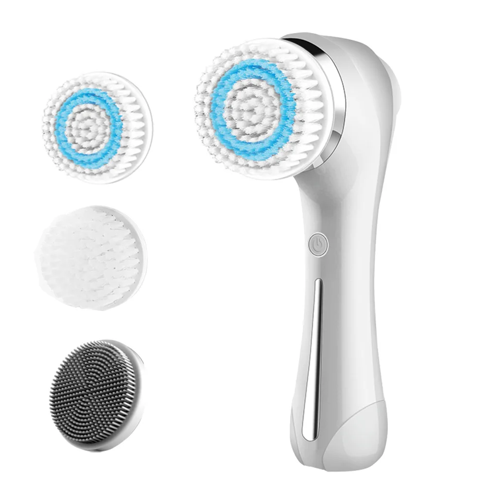 

New electric silicone facial cleansing instrument vibration massage iontophoresis instrument scrubbing brush for face, 2colors