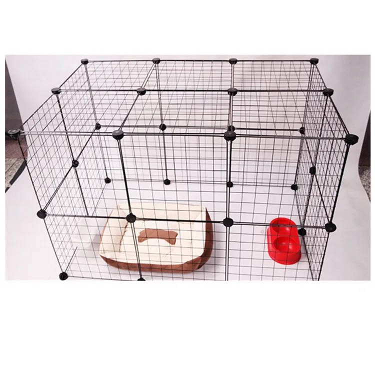 

Pet Playpen Bunny Cage Fence DIY Small Animal Exercise Pen Crate, Black,white