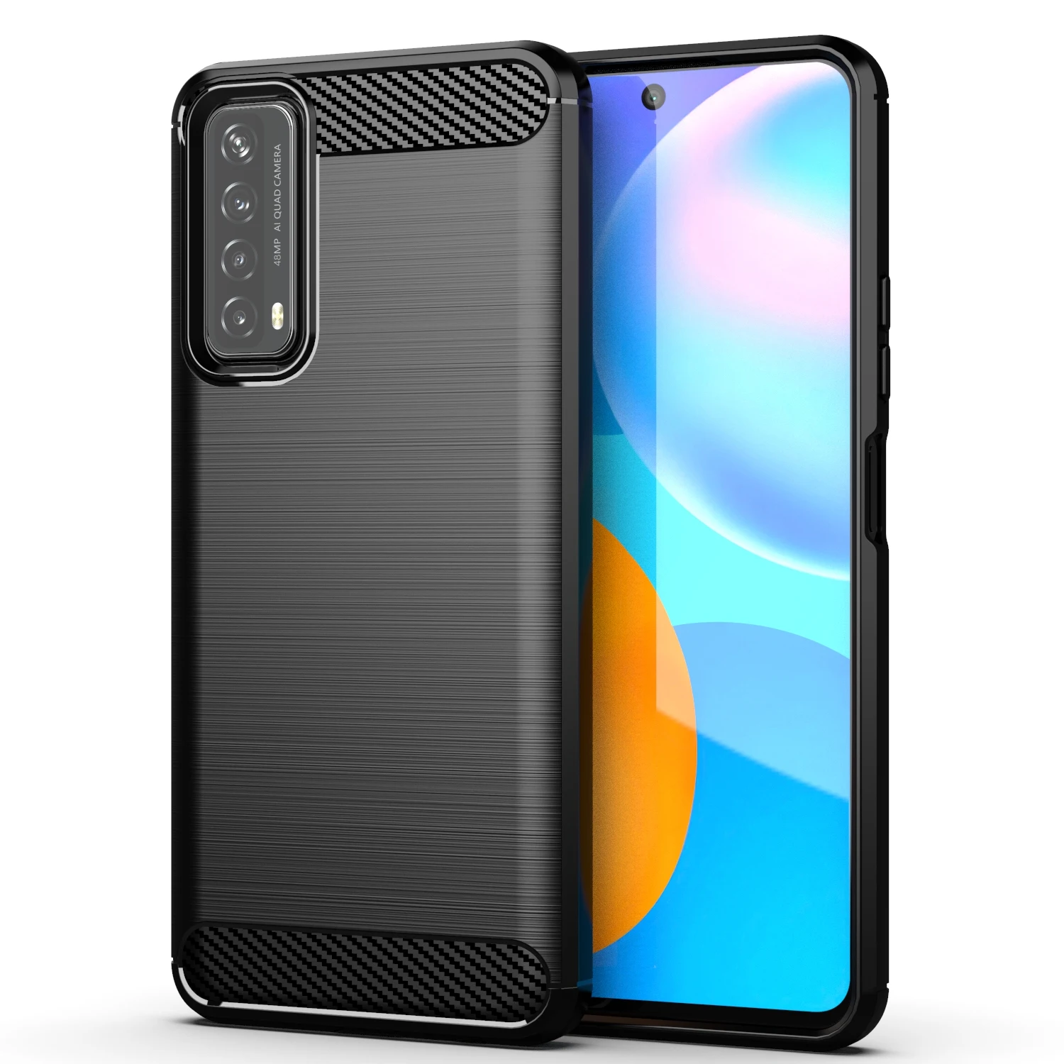 

Rugged shield Soft TPU phone Case For Huawei enjoy 20 SE Back Cover Carbon Fiber mobile Case For enjoy 20 SE / Y7A