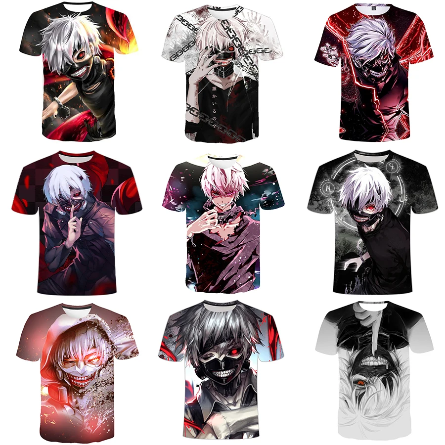 

3D Shirt for Men Tokyo Ghoul Hororr 3D Printing Shirt From Men Casual Japanese Anime Tops Hip Hop Oversize Clothes