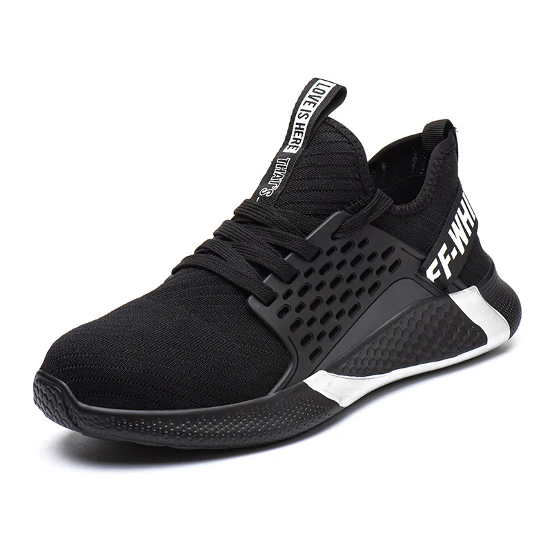 

Hot sale Non-slip Smash-resistant, puncture-resistant, indestructible Men's breathable work shoes safety shoes, Black