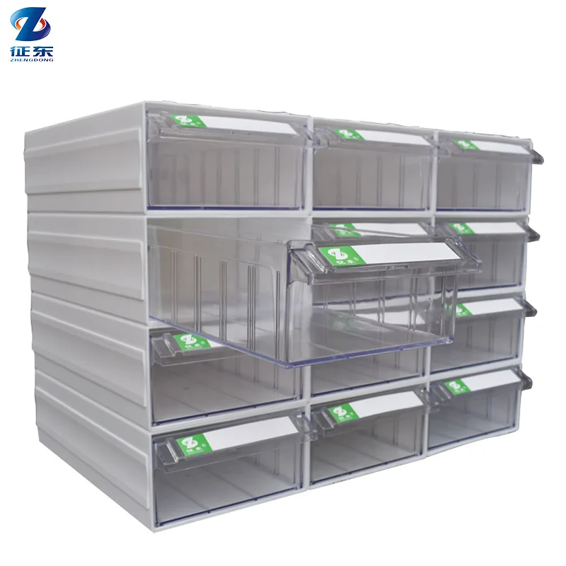 

industrial Stackable Clear Plastic Storage with Transparent Modular drawer Small Parts Box