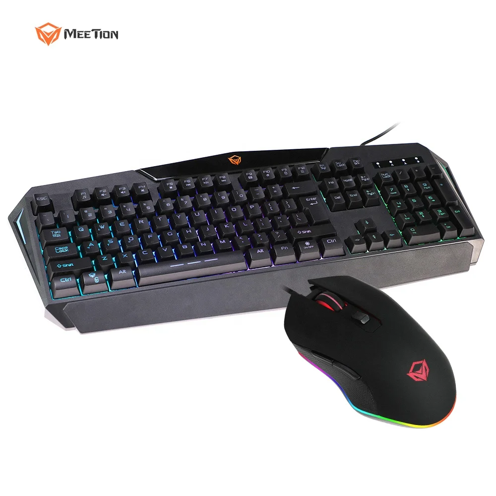 

MeeTion C510 ergonomic flexible keyboard and mouse kit rgb gaming keyboard mouse combos set