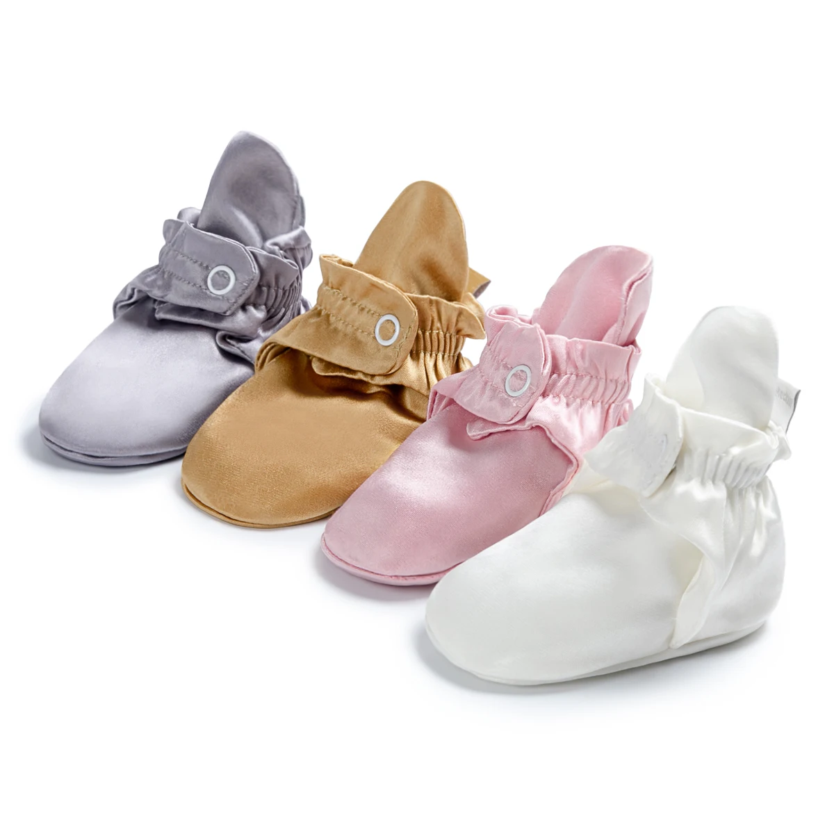 

New arrival fashional indoor booties newborn Baptism shoes Comfortable Silk fabrics Baby Silk booties, 4 colors