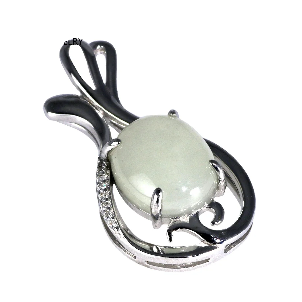 

Free Shipping 925 Silver Pendant Jade Quartz Charm Silver Jewelry Pendant