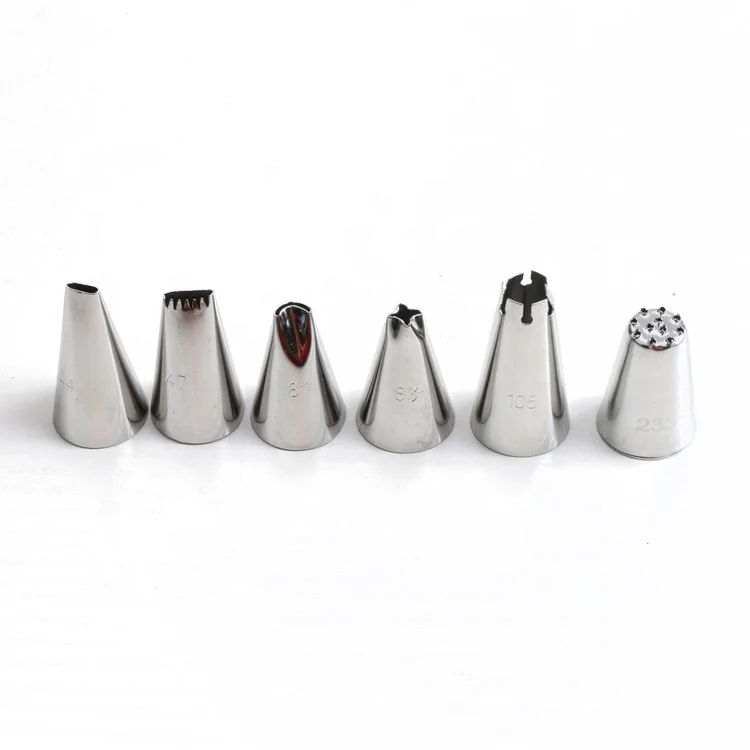 

6 pieces of steel baking tools professional wilton cream cake big icing nozzle decoration tips