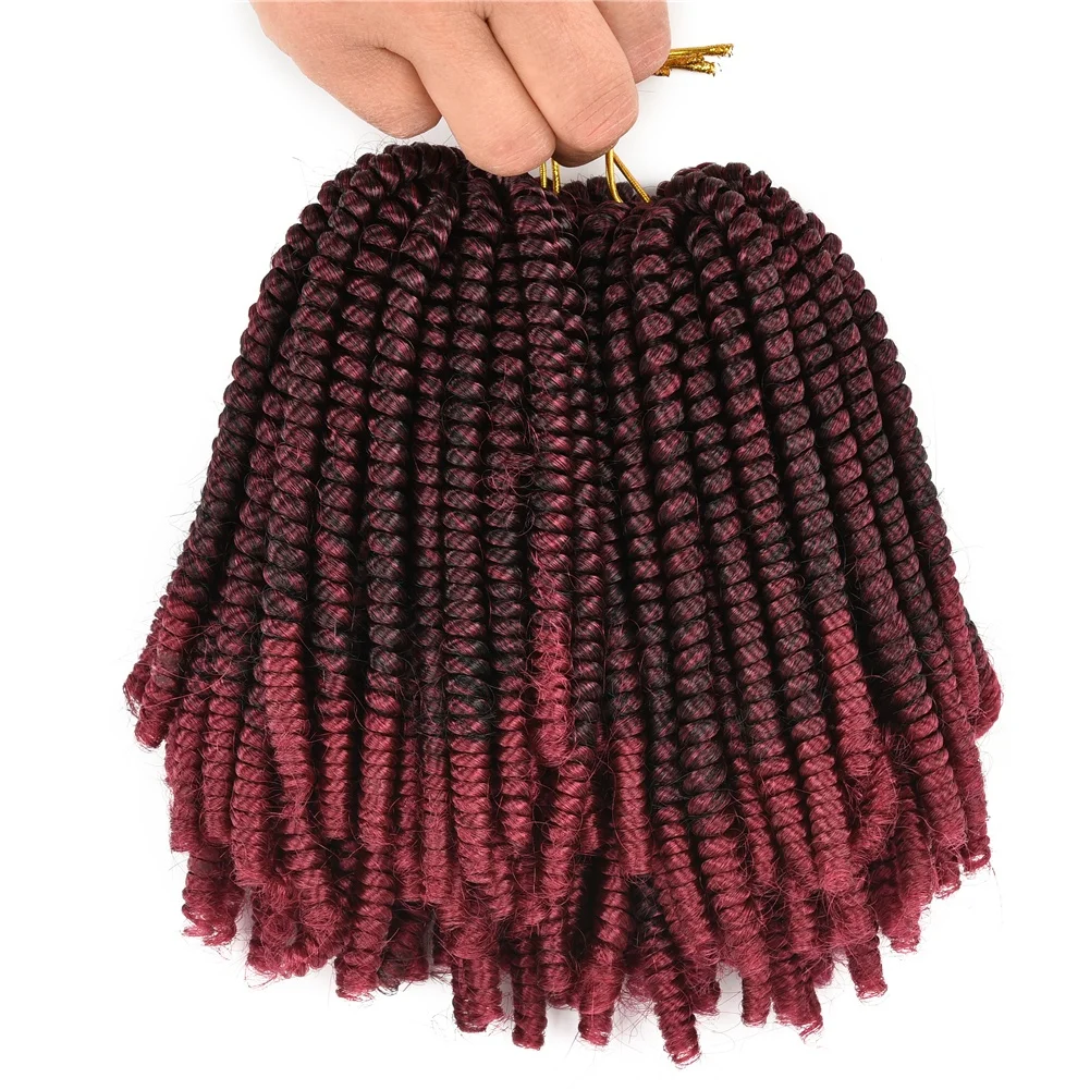 

High Quality Pre-stretched Dreadlock Curly Spring Twist Ombre Synthetic Crochet Braiding Hair Extensions