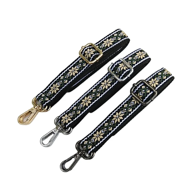 

MeeTee B-J063 Colorful Ethnic Style Embroidery Narrow Shoulder Strap Adjustable Messenger Belt Bag Accessories, Colors