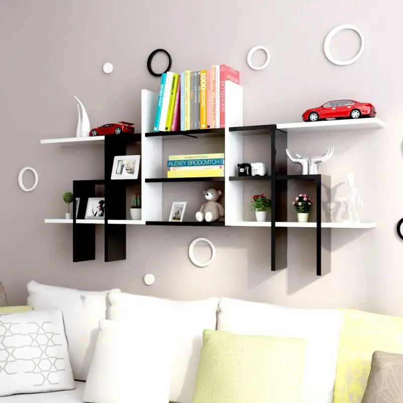 

Kitchen Bathroom Decorative Storage Rack Wooden Wall Shelves