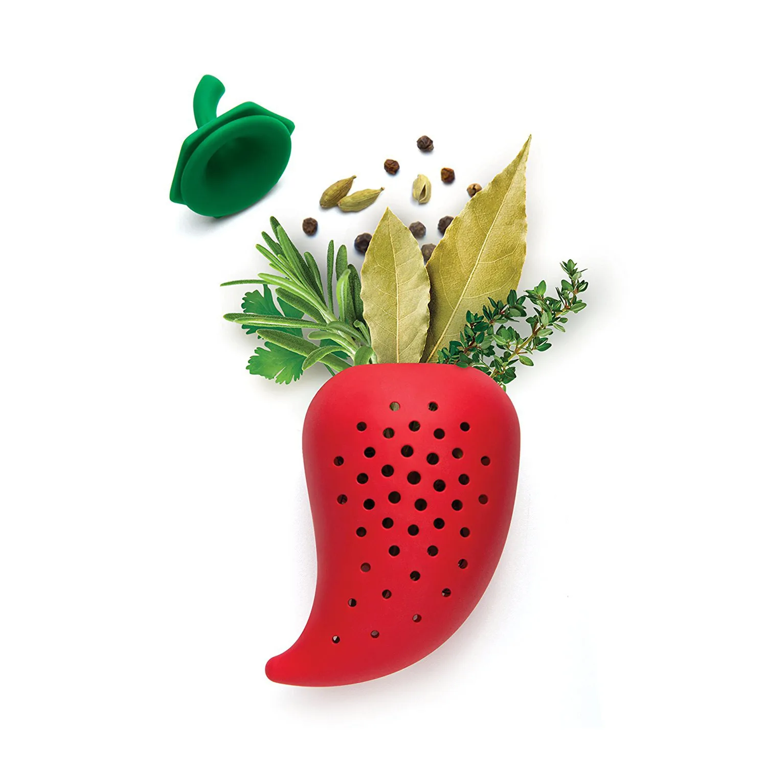 

Creative Chili Shape Spice Filter Stew Soup Soup Silicone Seasoning Bag Kitchen Practical Gadget in Stock