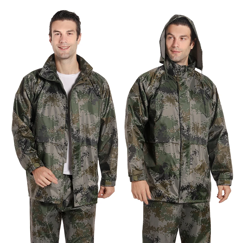 

Professional Production Outdoor Camouflage Raincoat Jacket Rain Coat, Black