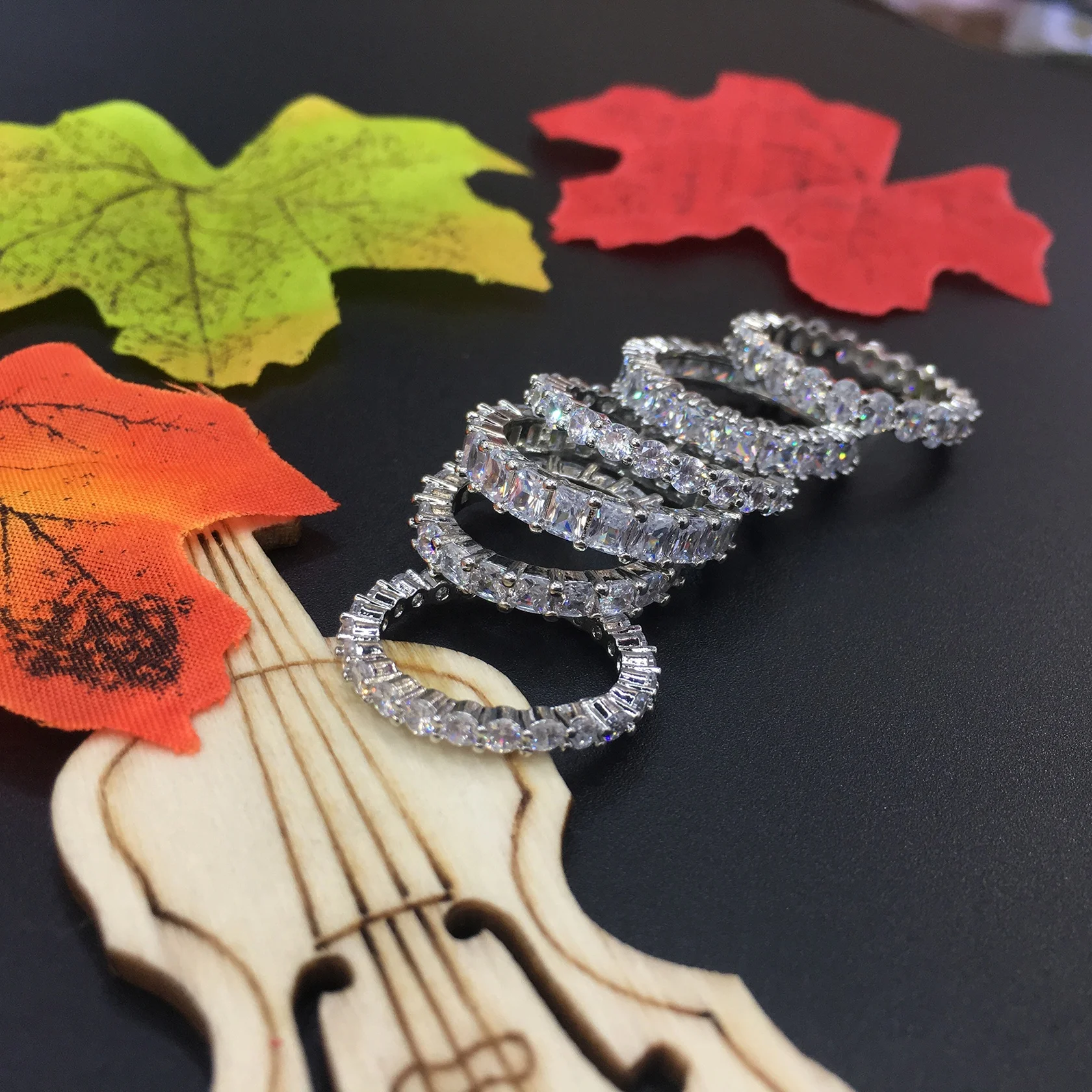 

ice out cubic zirconia ring sterling silver plated diamond ring for women