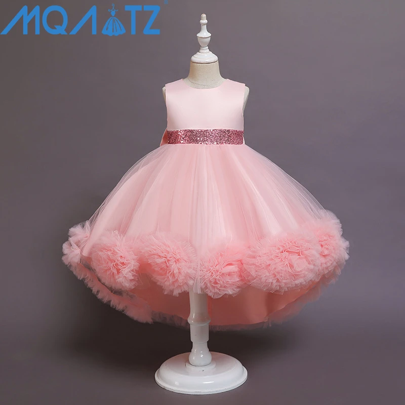 

MQATZ New Arrival Kids Puffy Pageant Frock Girls Sequins Luxury Long Tail Prom Party Dresses 68020, Pink.white,purple,red,green,peach