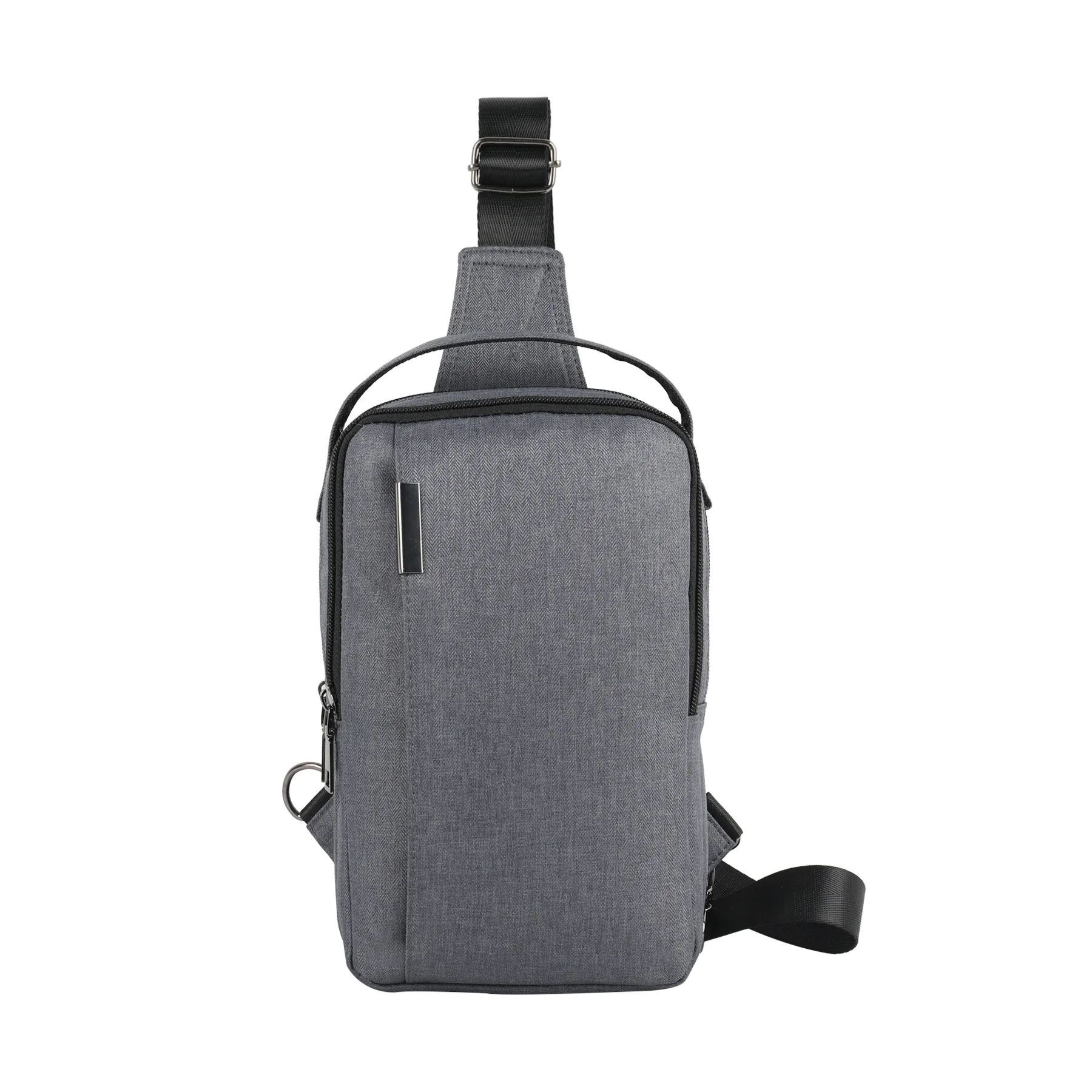 

Wholesale zipper boys outdoor hiking sling bag canvas sport sling bag mens small crossbody shoulder chest sling bag, Grey,black