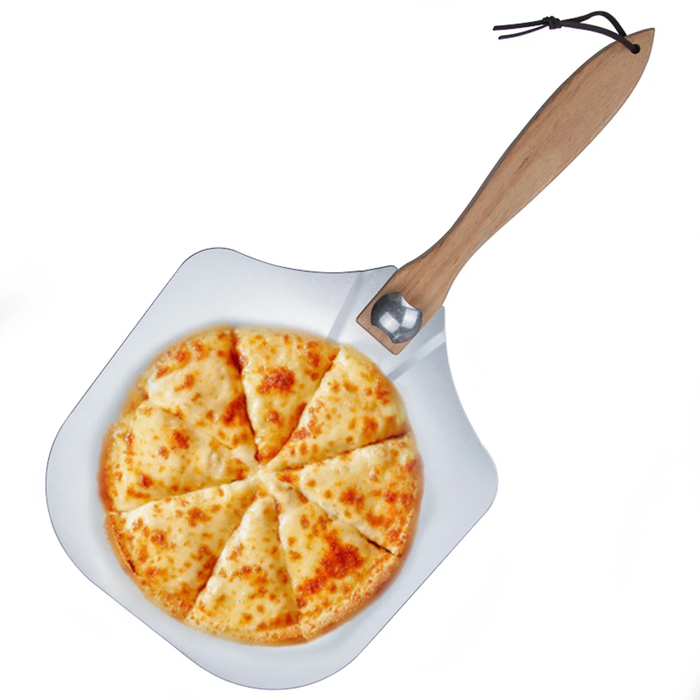 

High Quality Comfortable Wooden Handle 2 pcs Durable Aluminum Pizza Tools
