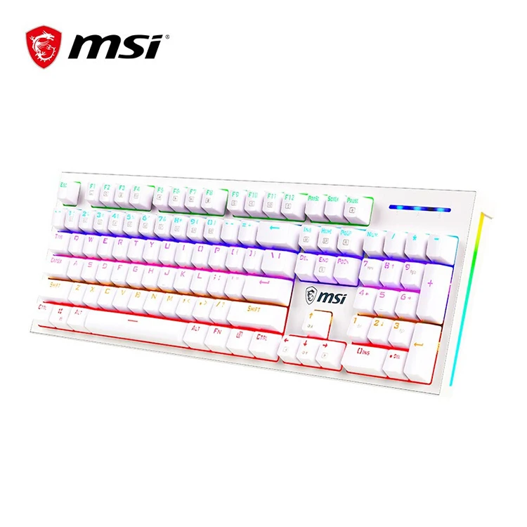 

MSI GK50Z RGB 104 keys Mechanical Gaming Keyboard White for Games Video Games office keyboard, Black white