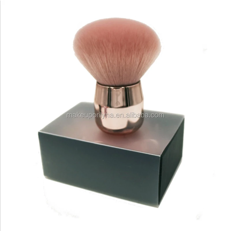 
Hot synthetic hair rose gold handle kabuki brush single powder brushes makeup with custom packaging 