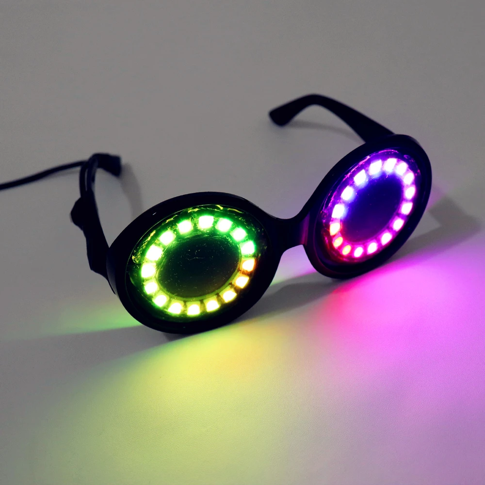 

Full Color LED Glasses Rainbow Colors Super Bright Rave EDM Party DJ Stage Laser Show Sunglasses Goggles
