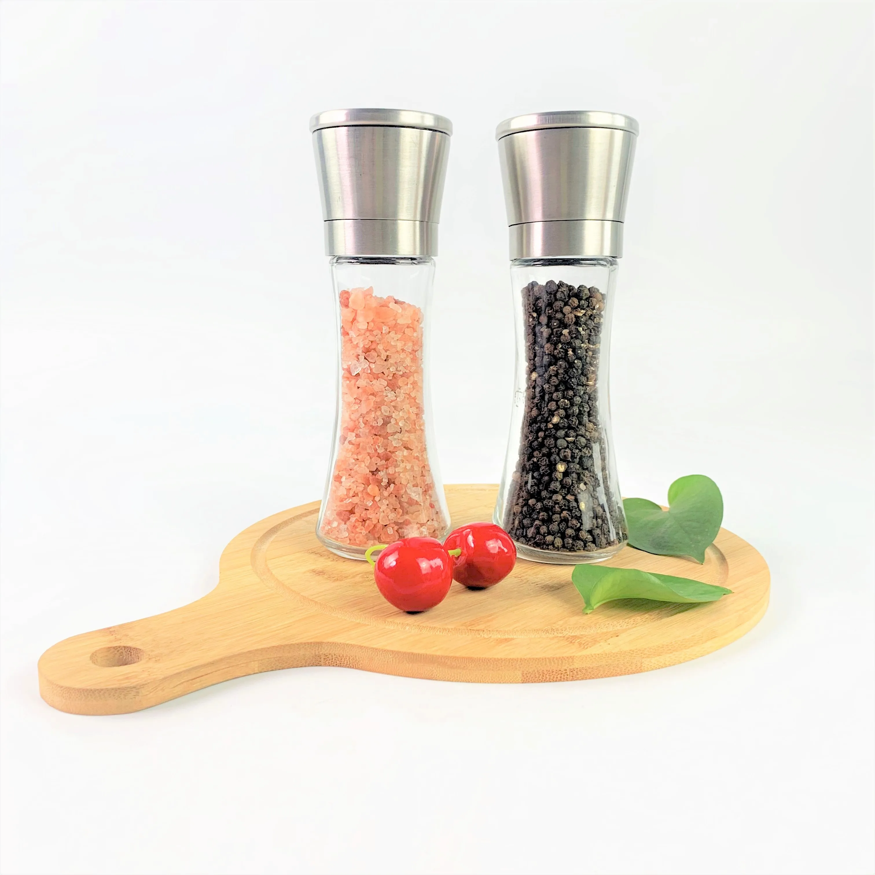 

Premium Stainless Steel Salt and Pepper Grinder Set of 2 Sea Salt Grinder And Pepper Shaker Mills, Silver