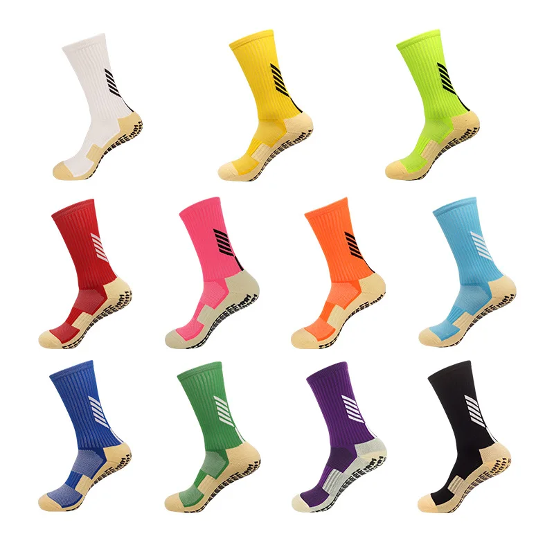 

Hot sale wholesale custom men's non-slip professional terry football basketball crew sports socks for men and teenager