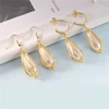 Handmade Jewelry Women Korean 18K Gold Plated Brass Baroque Fresh Water Pearl Earrings for Lady Pearl Earrings