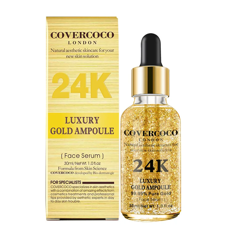 

Private Label Korea Skin Care 24K Gold Serum Skin Whitening Supplements Moisturizing Facial Essence Cosmetics Beauty Products