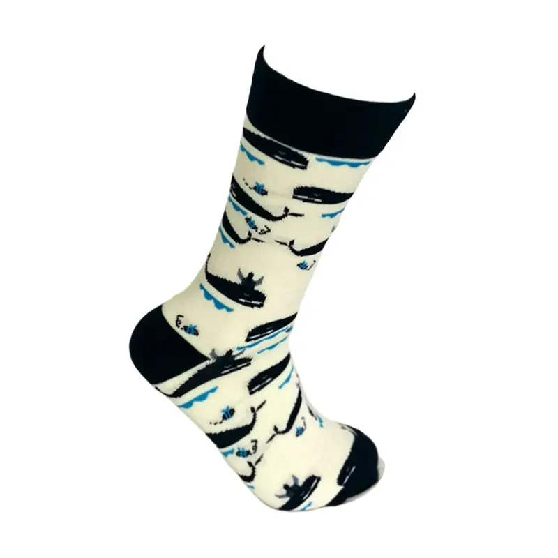 

custom design crew dress christmas happy men cotton socks, Colorful