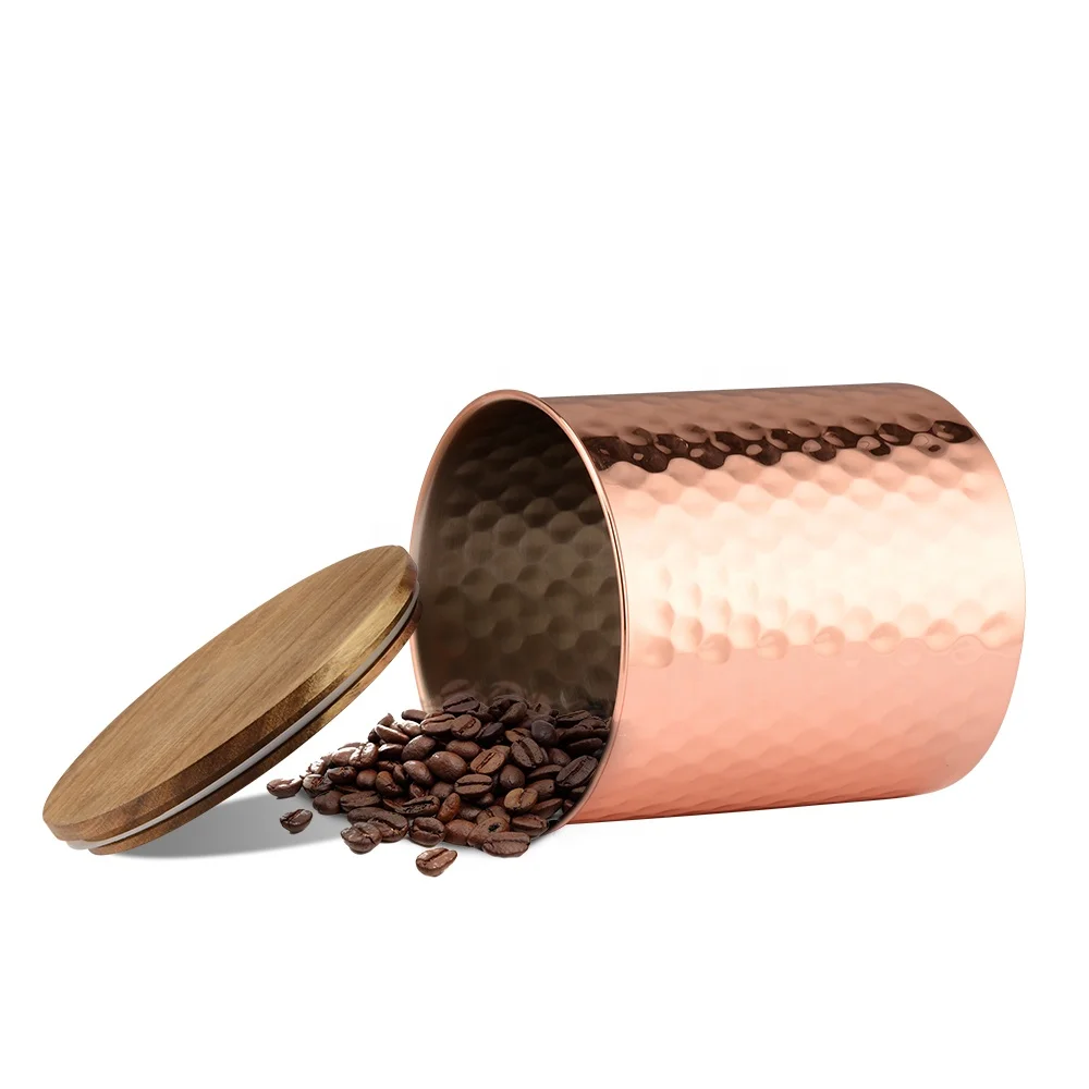 

KLP RTS with lids beautiful empty jar wholesaler Store coffee beans food stainless steel storage jar, Customized color