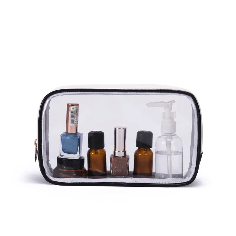 

Oem Custom Mini Blush Pink Bags Waterproof Travel Size Beauty Case Private Label Brush Clear Makeup Bag, Pink black