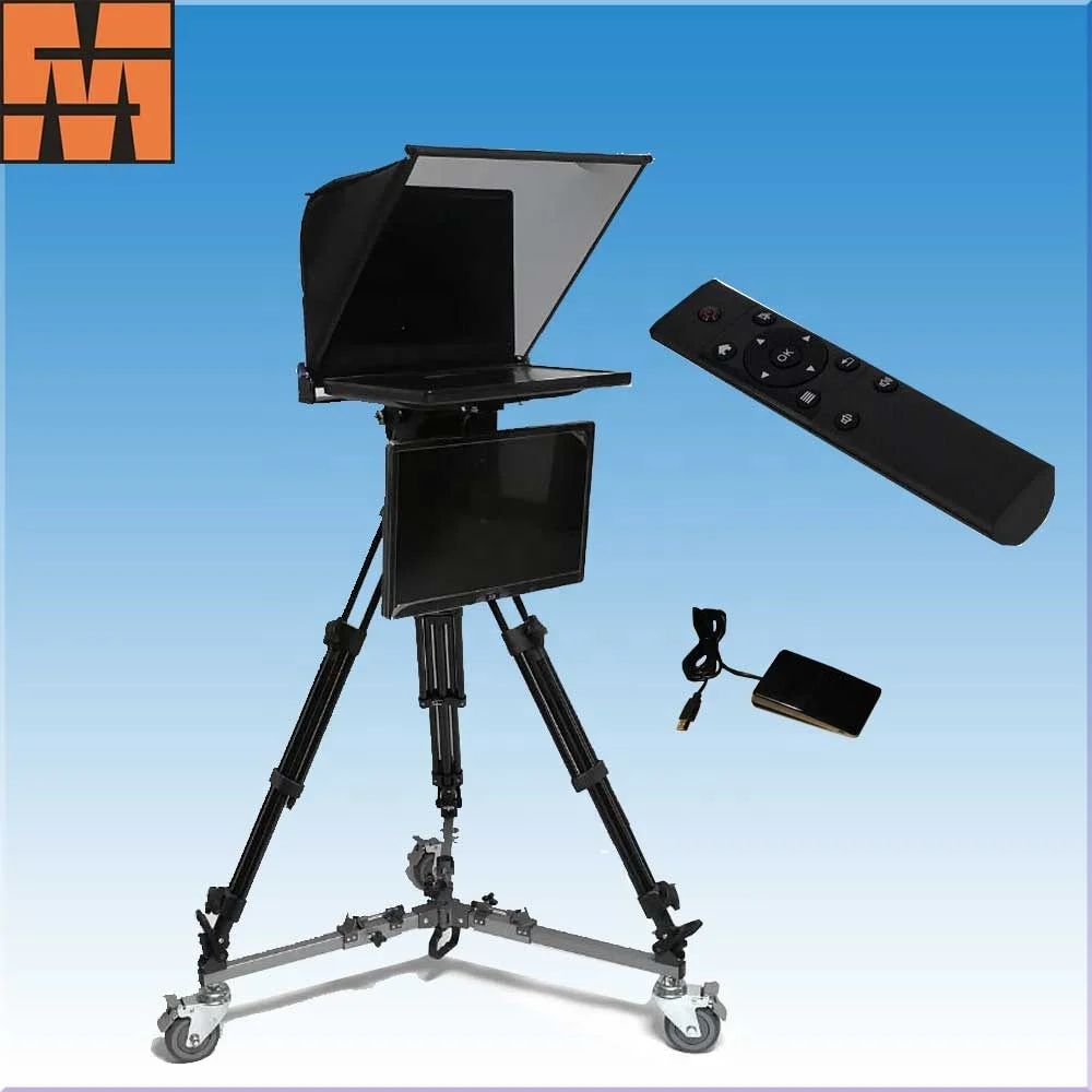 

19 inch professional camera teleprompter for all kinds of camcorder, Black