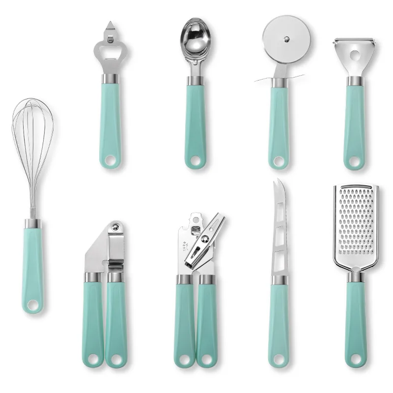 

Multifunctional stainless steel sustainable kitchen gadget set, Black, cyan