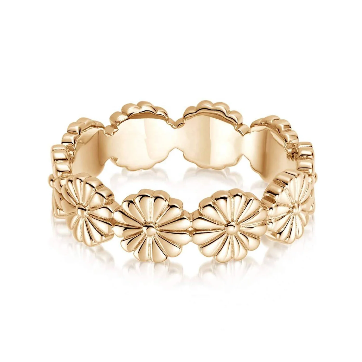 

Gemnel fashion jewelry bloom crown band 925 sterling silver 18k gold vermeil flower rings