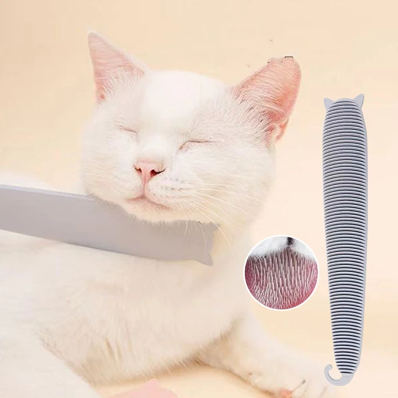 

Manufacturer wholesale ABS grey pink cat tongue design comb with ear, Pink,grey