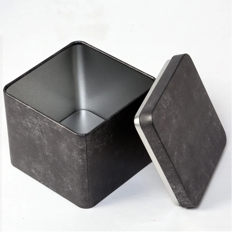Metal Scented Tea Coffee Sugar Creative Wedding Favor Container With Flat Rolled Inside Lid Rectangular Storage Tin Box