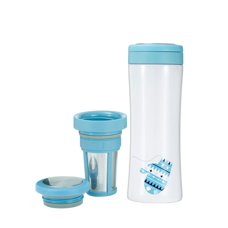

2021 Tea Infuser Water Bottle Double Wall Insulated Stainless Steel Metal Vacuum Flask Loose Tea Bottle, Customized color