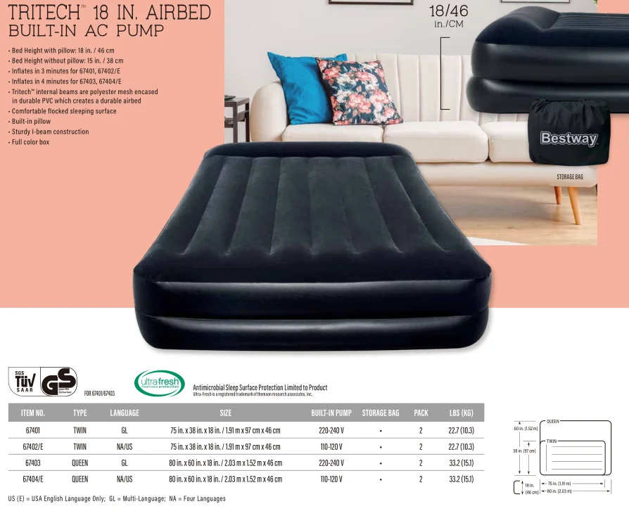 sleeping air bed price
