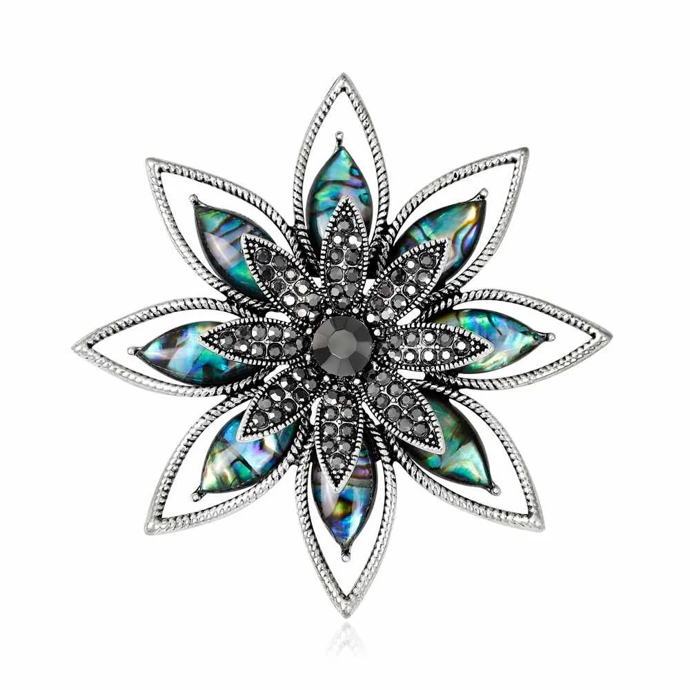 

Vintage Natural Jewelry Women Elegant Abalone Shell Flower Brooch