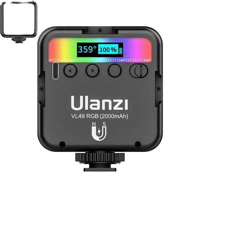 

Wholesale Ulanzi VL49 Mini Pocket Photographic Lighting Vlog Lamp Smartphone DSLR SLR RGB LED Video Fill Light