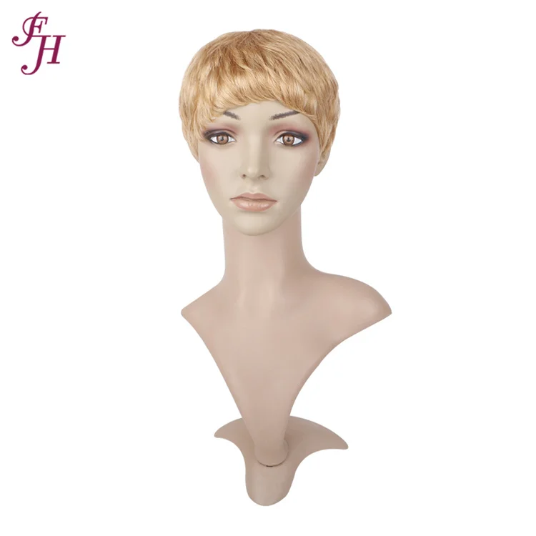 

FH cheap short wigs vendor price 100% virgin human hair natural hair short cut machine made wig