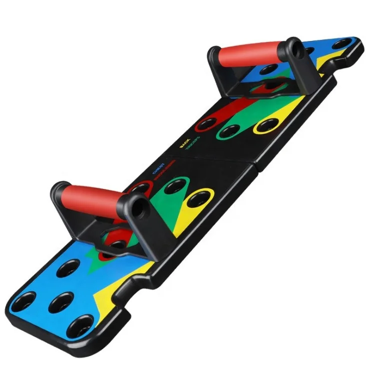 

Adjustable Bodybuilding Muscle Exercise Foldable Parallel Push Up Board, One color board with 3 color handle