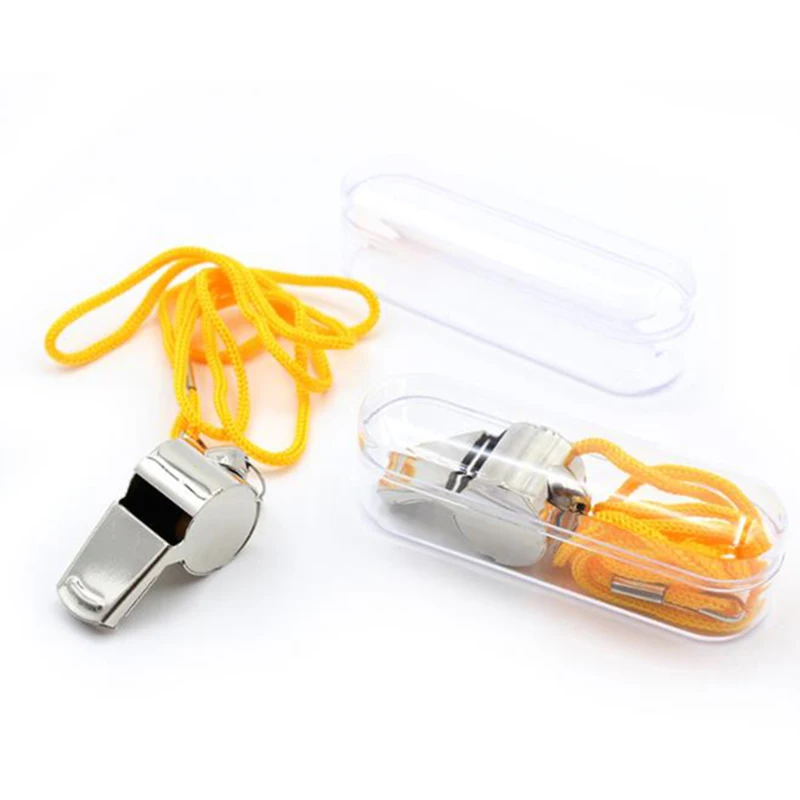 

School Soccer Football Basketball Cheerleaders Cheer Stainless Steel With Rope Referee Sport Rugby Party Training Whistle