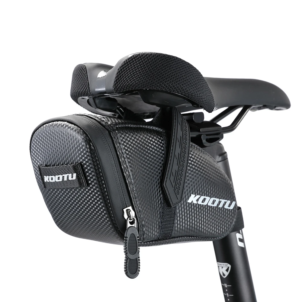 

KOOTU Waterproof Bike Saddle Bag Mountain Road MTB Bicycle Cycling Polyester Frame Bag, Black
