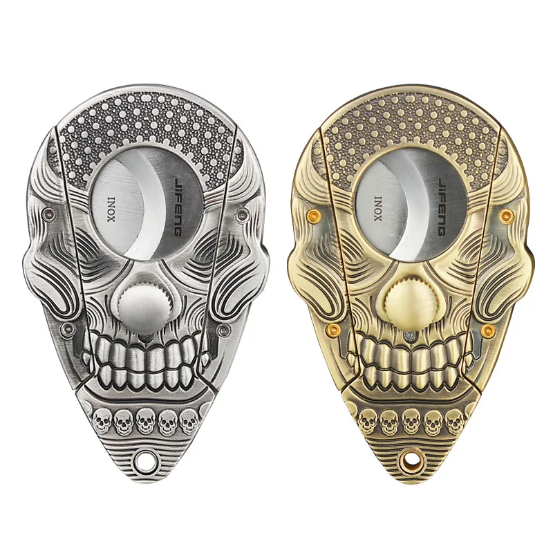 

Luxury Skull Cigar Cutter Stainless Steel round cigar cutter smoking Accessories, Ancient silver,bronze