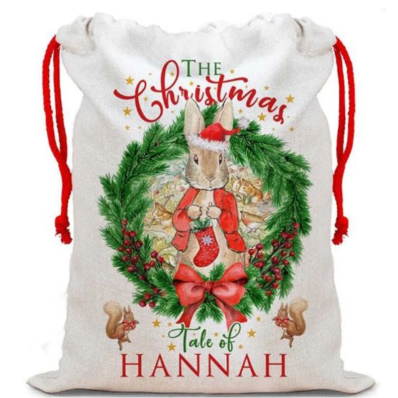 

Canvas Bags with Drawstring Wholesale Festival Gift Animal Santa Sack
