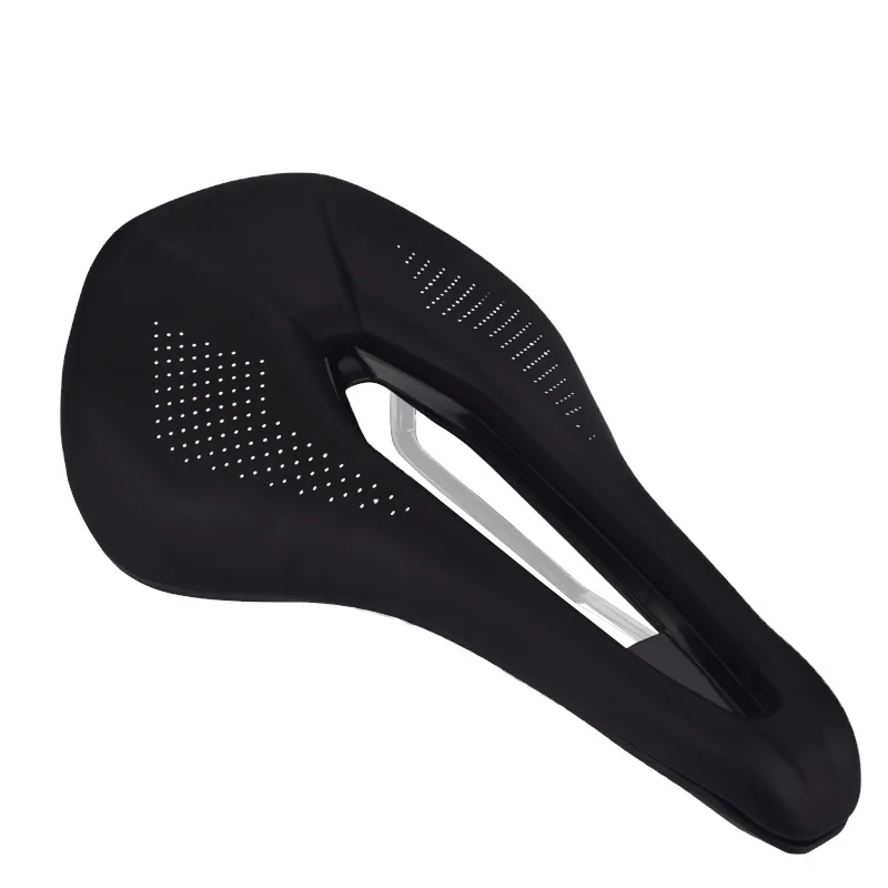 

FMFXTR Bicycle Seat Saddle Comfortable PU Leather Mountain Road Racing Bike Saddles Soft Cycle Seat Cushion, Black