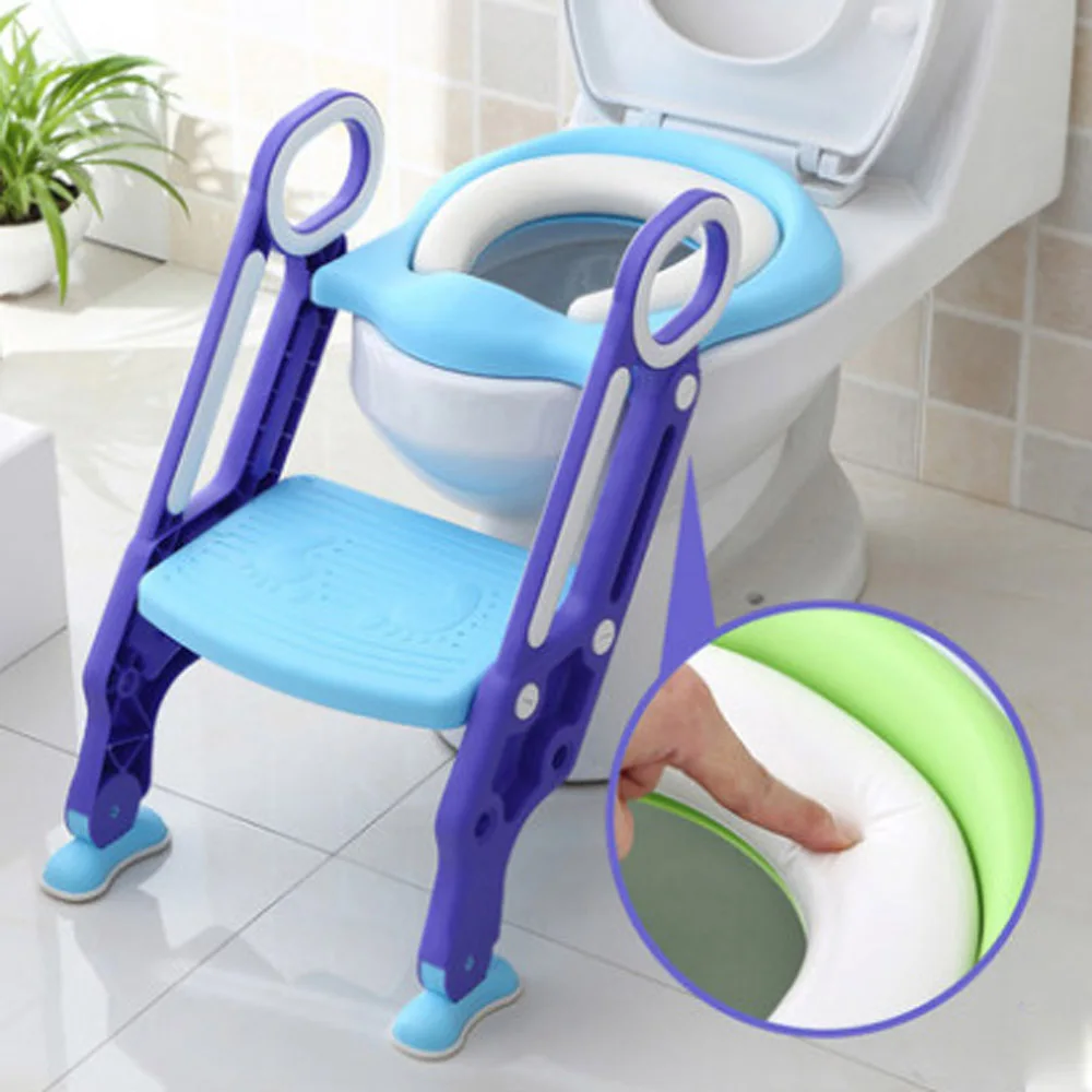 

2019 baby Double Step Pedal New Style Stair portable toilet Baby Toilet seat Baby Soft Potty Seat Toilet, Red,blue,pink