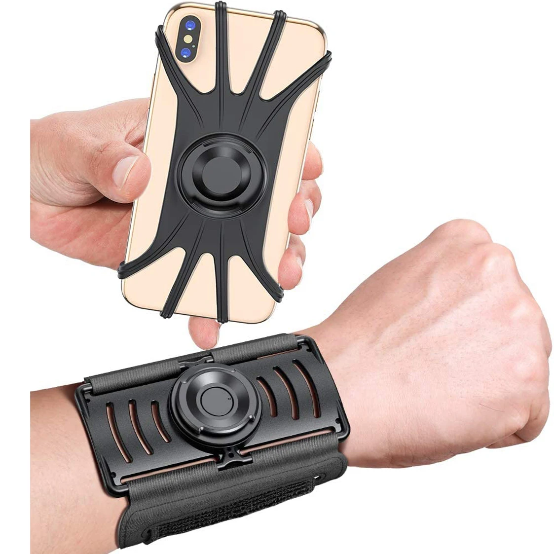 

New Arrival Detachable And Rotatable Universal Sporty Wristband Phone Holder, Black