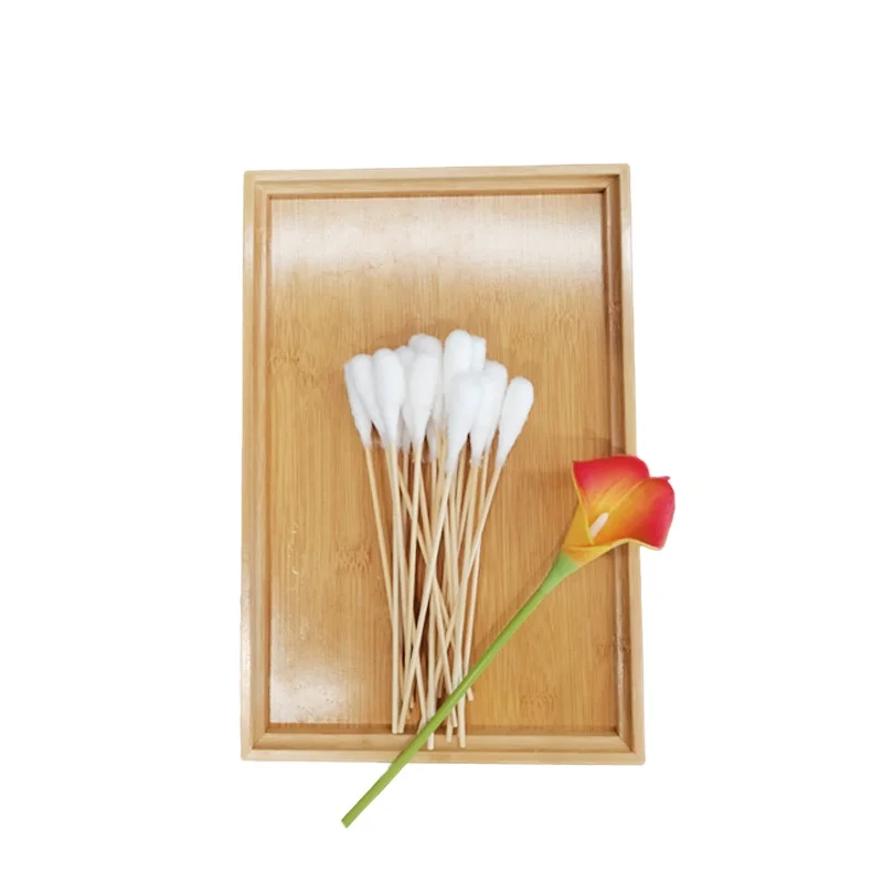 

Disposable Pointed and Wood Ear Cleaning Stick Cotton Bud Q-tip Bamboo Swab, White